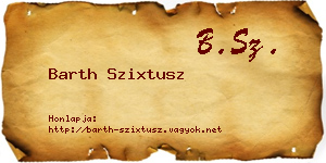 Barth Szixtusz névjegykártya